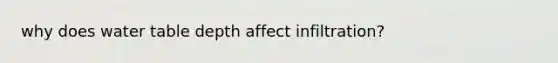 why does water table depth affect infiltration?