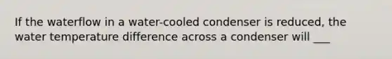 If the waterflow in a water-cooled condenser is reduced, the water temperature difference across a condenser will ___