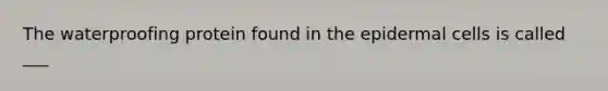The waterproofing protein found in the epidermal cells is called ___