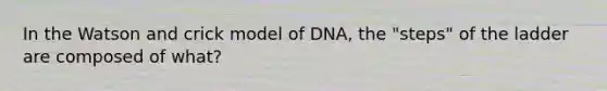 In the Watson and crick model of DNA, the "steps" of the ladder are composed of what?