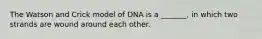 The Watson and Crick model of DNA is a _______, in which two strands are wound around each other.