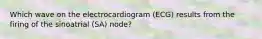 Which wave on the electrocardiogram (ECG) results from the firing of the sinoatrial (SA) node?