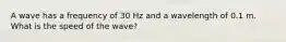 A wave has a frequency of 30 Hz and a wavelength of 0.1 m. What is the speed of the wave?