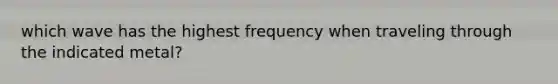 which wave has the highest frequency when traveling through the indicated metal?