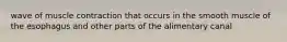 wave of muscle contraction that occurs in the smooth muscle of the esophagus and other parts of the alimentary canal