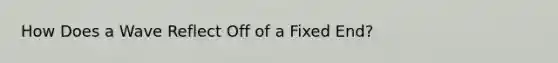 How Does a Wave Reflect Off of a Fixed End?