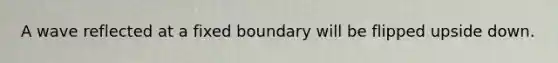 A wave reflected at a fixed boundary will be flipped upside down.