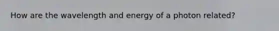 How are the wavelength and energy of a photon related?