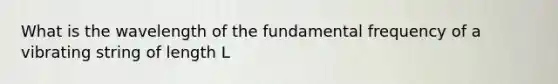 What is the wavelength of the fundamental frequency of a vibrating string of length L