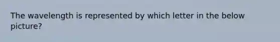 The wavelength is represented by which letter in the below picture?