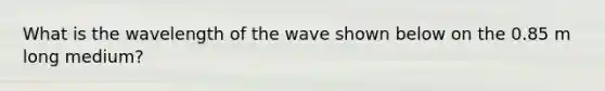 What is the wavelength of the wave shown below on the 0.85 m long medium?