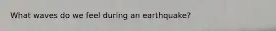 What waves do we feel during an earthquake?