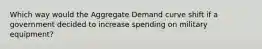 Which way would the Aggregate Demand curve shift if a government decided to increase spending on military equipment?