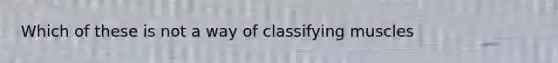 Which of these is not a way of classifying muscles