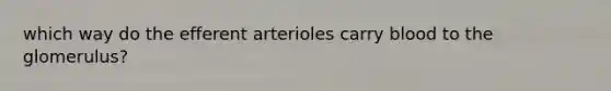 which way do the efferent arterioles carry blood to the glomerulus?