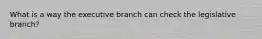 What is a way the executive branch can check the legislative branch?