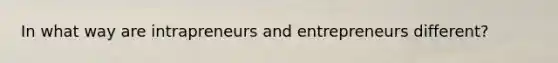In what way are intrapreneurs and entrepreneurs different?