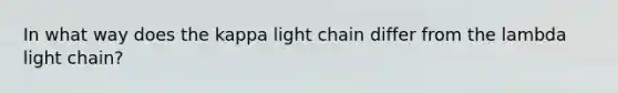 In what way does the kappa light chain differ from the lambda light chain?