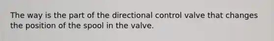 The way is the part of the directional control valve that changes the position of the spool in the valve.