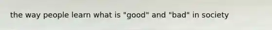 the way people learn what is "good" and "bad" in society