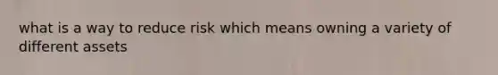 what is a way to reduce risk which means owning a variety of different assets