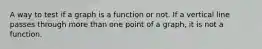 A way to test if a graph is a function or not. If a vertical line passes through more than one point of a graph, it is not a function.