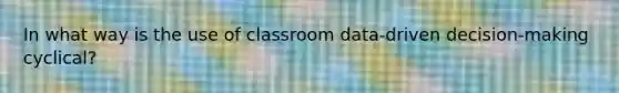 In what way is the use of classroom data-driven decision-making cyclical?