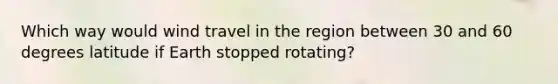 Which way would wind travel in the region between 30 and 60 degrees latitude if Earth stopped rotating?