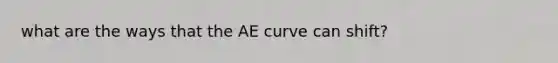 what are the ways that the AE curve can shift?