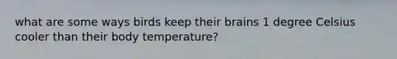 what are some ways birds keep their brains 1 degree Celsius cooler than their body temperature?