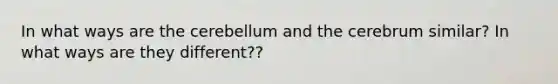 In what ways are the cerebellum and the cerebrum similar? In what ways are they different??