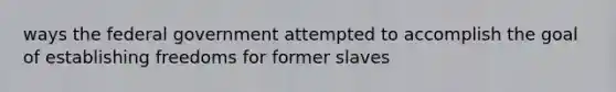 ways the federal government attempted to accomplish the goal of establishing freedoms for former slaves