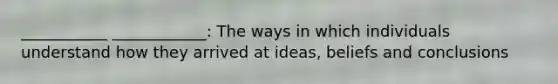 ___________ ____________: The ways in which individuals understand how they arrived at ideas, beliefs and conclusions