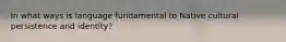 In what ways is language fundamental to Native cultural persistence and identity?