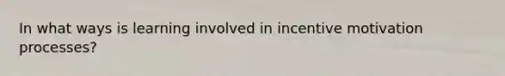 In what ways is learning involved in incentive motivation processes?