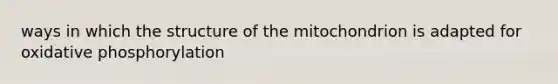 ways in which the structure of the mitochondrion is adapted for oxidative phosphorylation