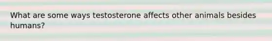 What are some ways testosterone affects other animals besides humans?