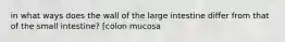 in what ways does the wall of the large intestine differ from that of the small intestine? [colon mucosa