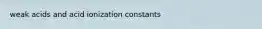 weak acids and acid ionization constants