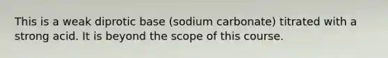 This is a weak diprotic base (sodium carbonate) titrated with a strong acid. It is beyond the scope of this course.