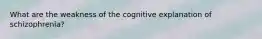 What are the weakness of the cognitive explanation of schizophrenia?