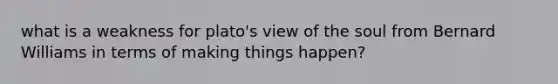 what is a weakness for plato's view of the soul from Bernard Williams in terms of making things happen?