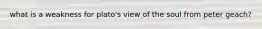 what is a weakness for plato's view of the soul from peter geach?