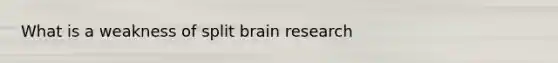 What is a weakness of split brain research