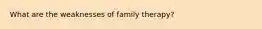 What are the weaknesses of family therapy?