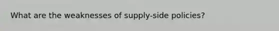 What are the weaknesses of supply-side policies?