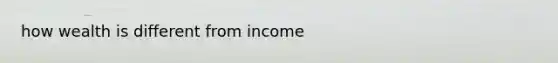 how wealth is different from income