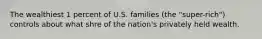 The wealthiest 1 percent of U.S. families (the "super-rich") controls about what shre of the nation's privately held wealth.