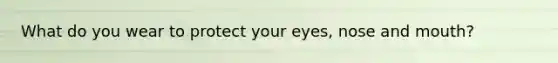 What do you wear to protect your eyes, nose and mouth?