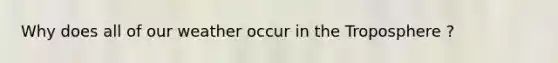 Why does all of our weather occur in the Troposphere ?